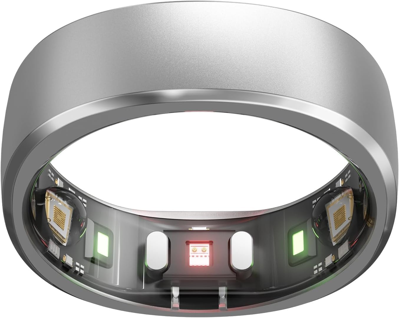 RingConn Smart Ring - No App Subscription, Sizing Kit Included, 7-Day Battery Life - Activity & Sleep Tracker with Stress & Heart Rate Monitoring - Waterproof Fitness Ring for iOS & Android (Silver, Size 14) - Perfect for Health Monitoring, Workouts & Daily Wellness Tracking