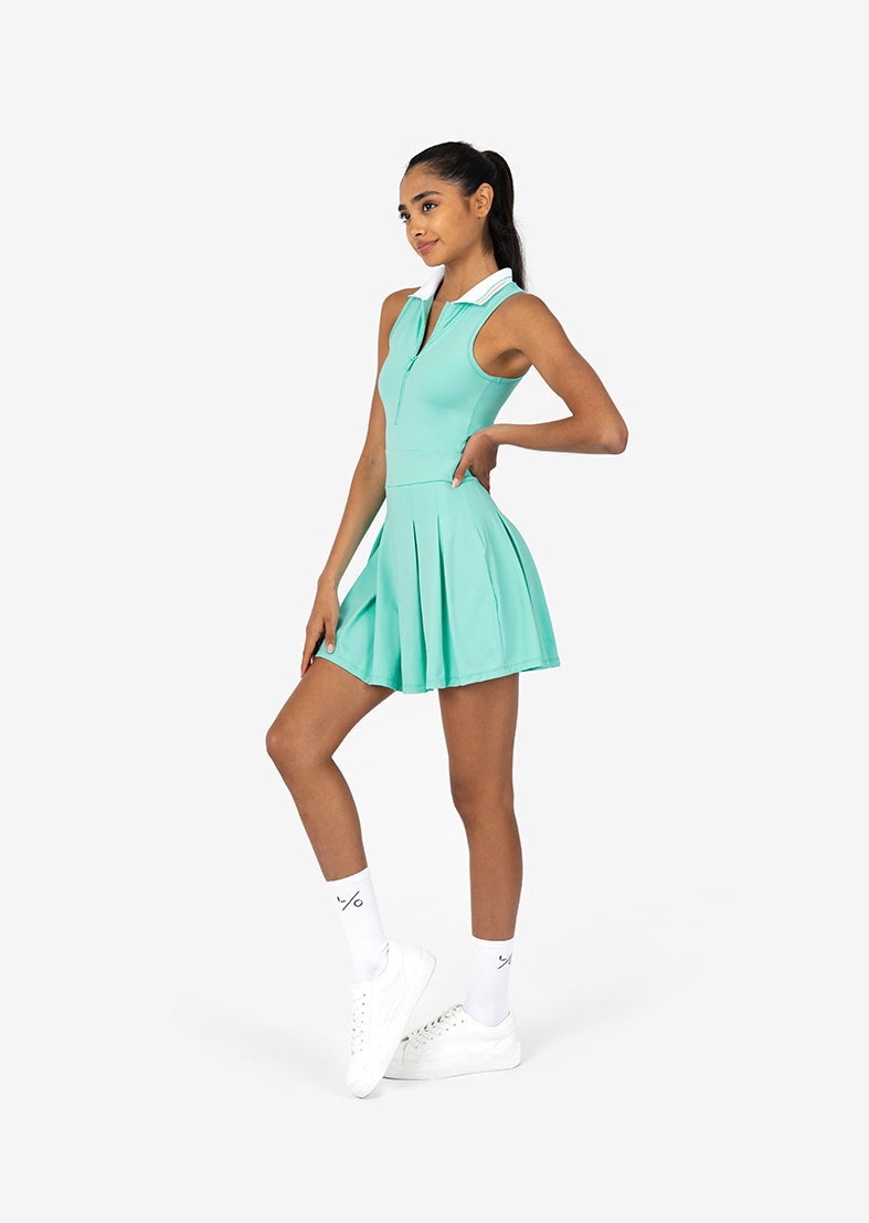 Vintage Pleated Dress Mint Green - Club LC Retro Style Midi Dress for Women | Perfect for Parties, Weddings & Casual Outings