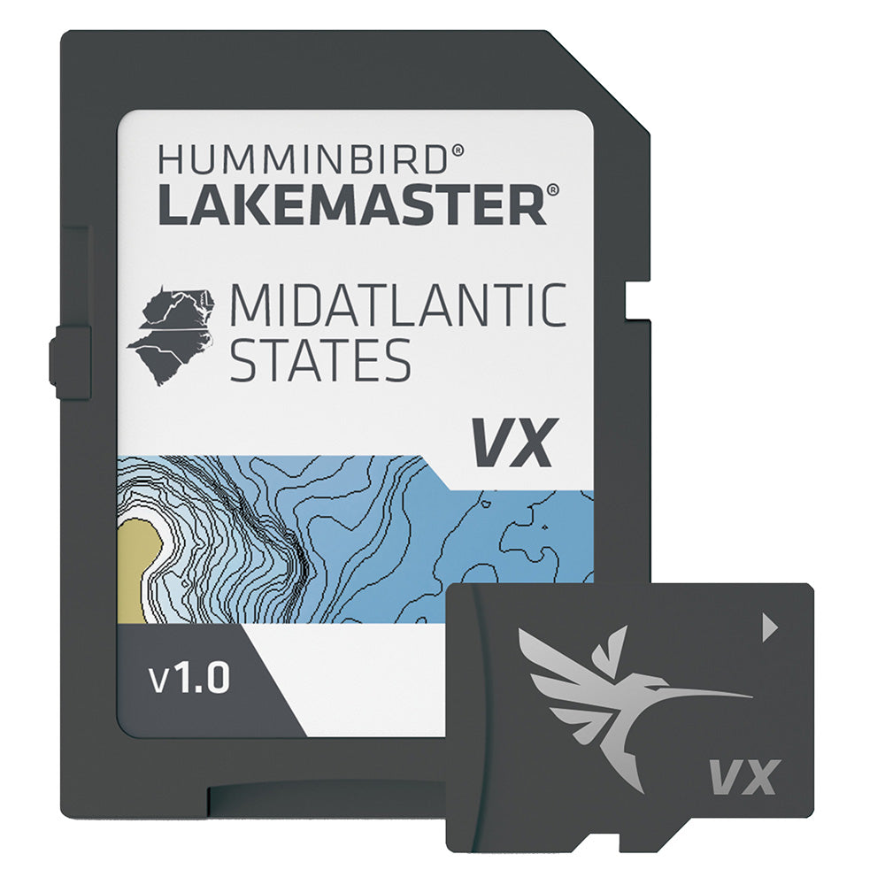 Humminbird Lakemaster VX Mid Atlantic States - High-Definition Fishing Maps for Bass, Walleye & Crappie - Perfect for Boating & Freshwater Fishing in Lakes & Rivers