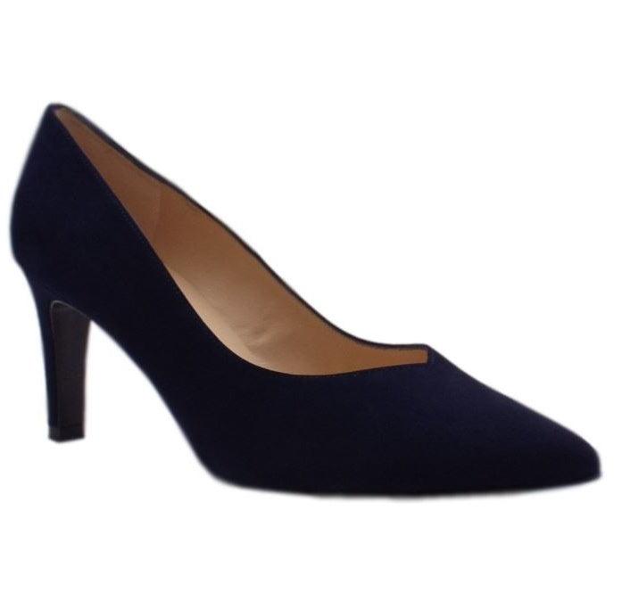 PETER KAISER Elfie Navy Suede Court Shoes for Women | Comfortable & Stylish Dress Shoes for Work, Parties & Weddings