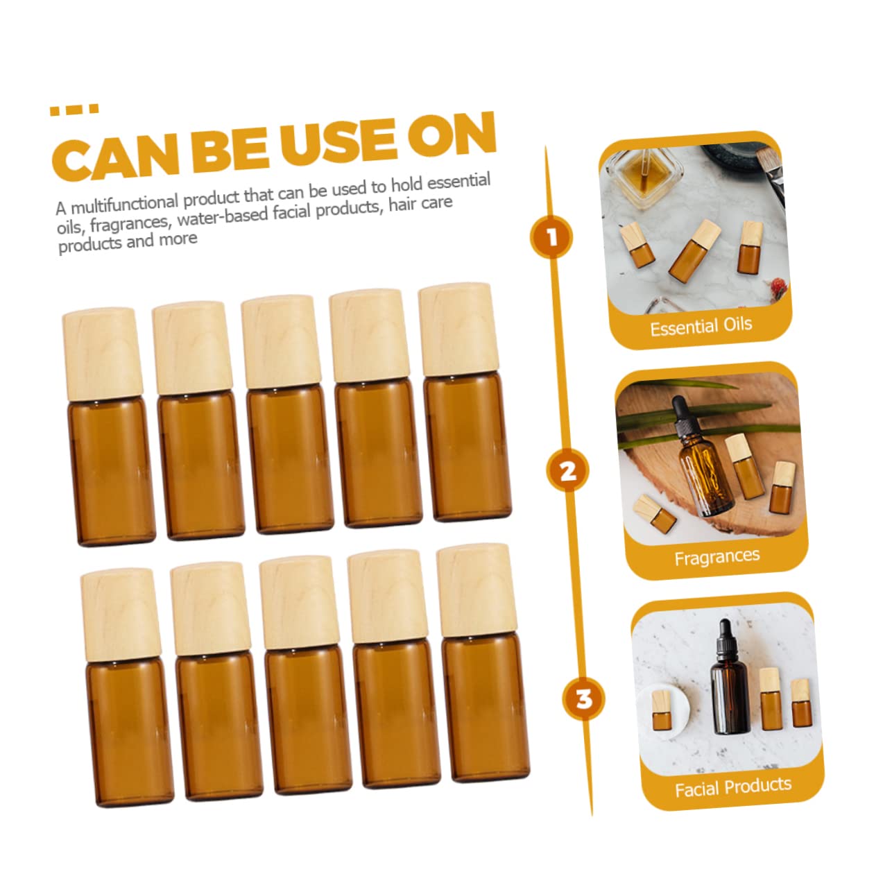 Beavorty 3ml Wooden Cap Essential Oil Roller Bottles - Perfume Roller Balls Set for Aromatherapy, DIY Blends & Travel Size Skincare (Pack of 12) - Perfect for Home Spa, Yoga & On-the-Go Relaxation