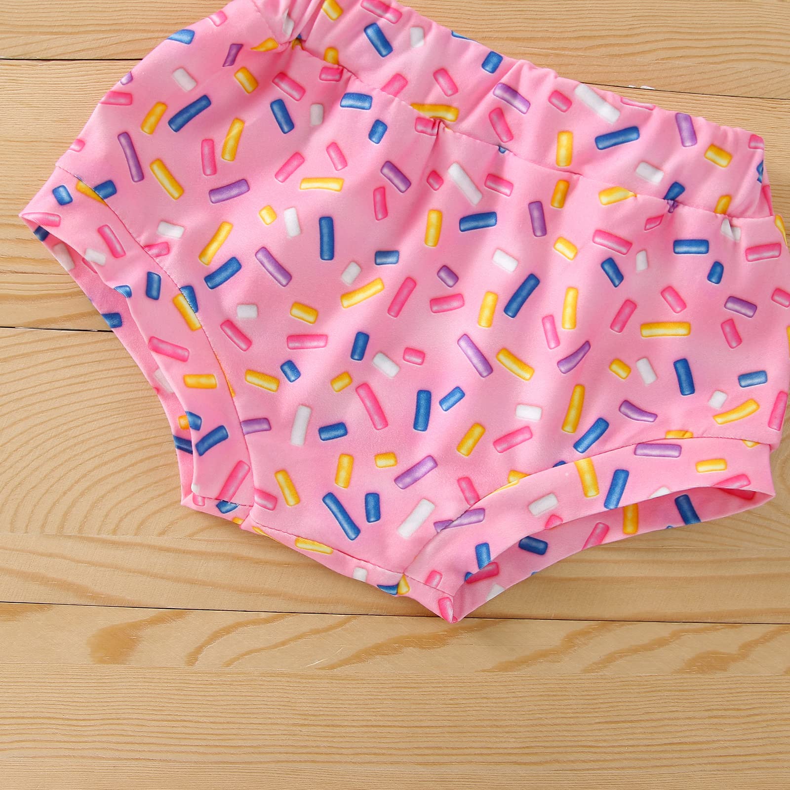 ZyHwShine Toddler Baby Girl Birthday Outfit - Sweet Short Sleeve T-Shirt & Donut Shorts/Flare Pants 2-Piece Summer Clothes Set | Perfect for Birthday Parties, Photo Shoots & Playdates