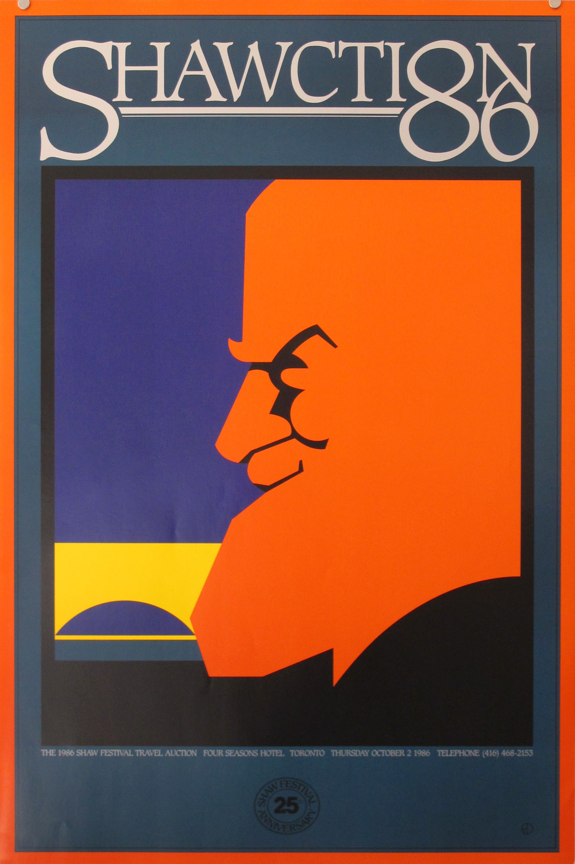 1986 Original Canadian Theatre Poster Shawction 86 by Theo Dimson - Vintage Collectible Art for Home Decor, Theater Lovers & Memorabilia Collectors