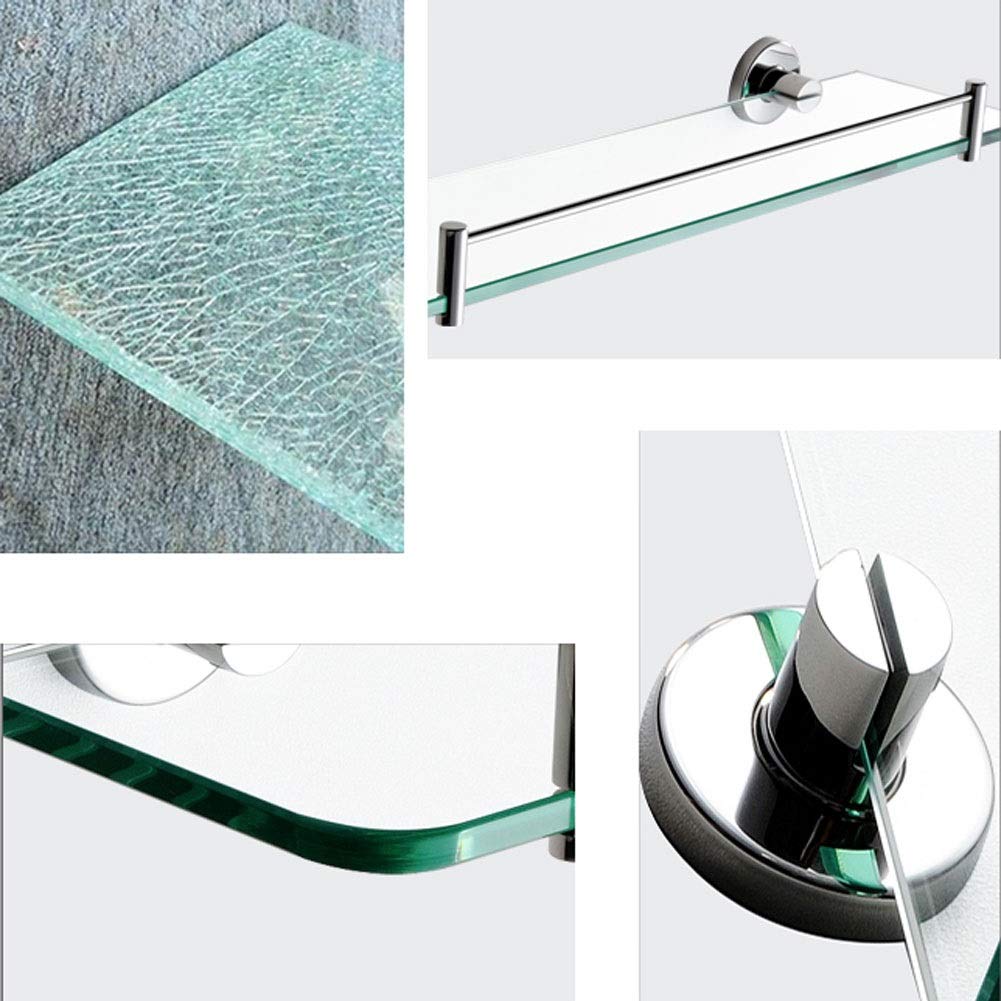AGYH Stainless Steel Bathroom Shelf - Wall Mounted Glass Storage Rack for Bathroom & Kitchen Organization - Perfect for Shower, Vanity, and Pantry Storage