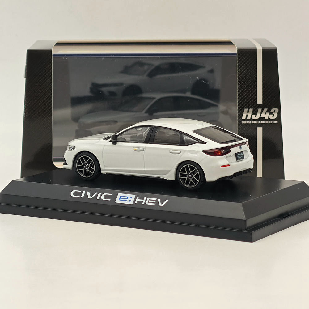 1/43 Scale Honda Civic (FL4) e:HEV Platinum White Diecast Model Car - Hobby Japan HJ433003W - Perfect for Collectors, Display & Racing Enthusiasts