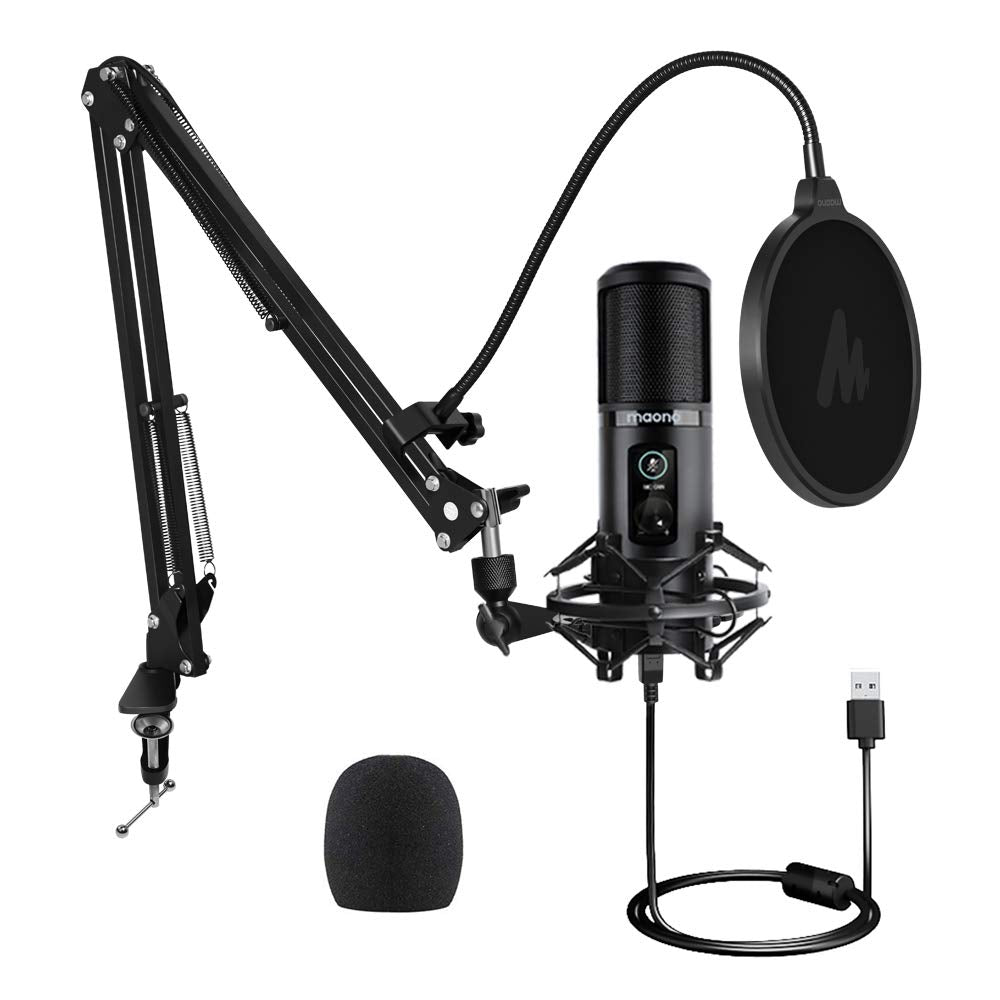 Maono AU-PM421 USB/XLR Professional Podcast Microphone for Streaming, Recording & Voiceovers - Perfect for YouTube, Twitch & Home Studios