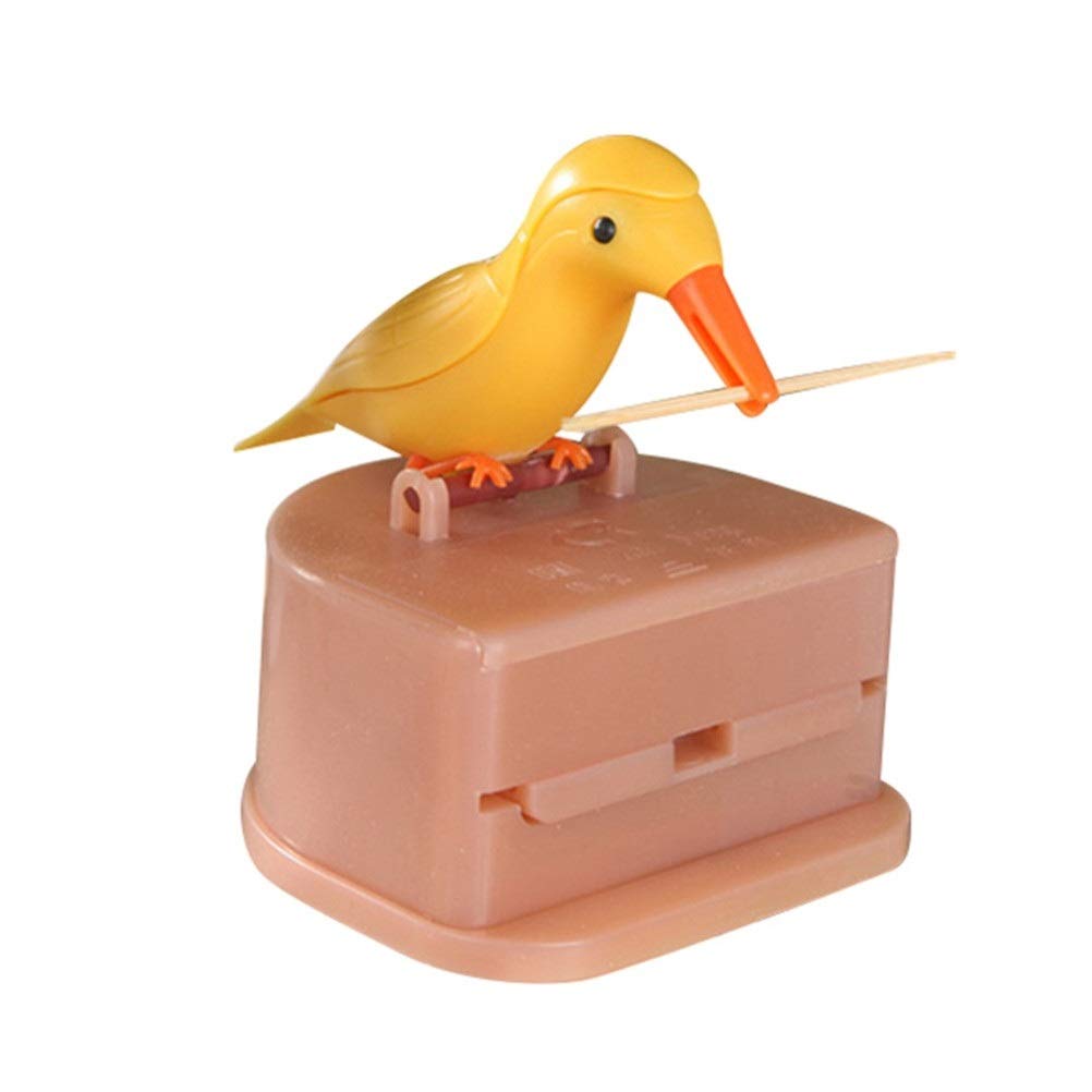 Small Bird Toothpick Holder - Cute Toothpick Dispenser & Storage Box for Kitchen, Dining Table, Office Desk - Decorative Home Accessory (Random Color)