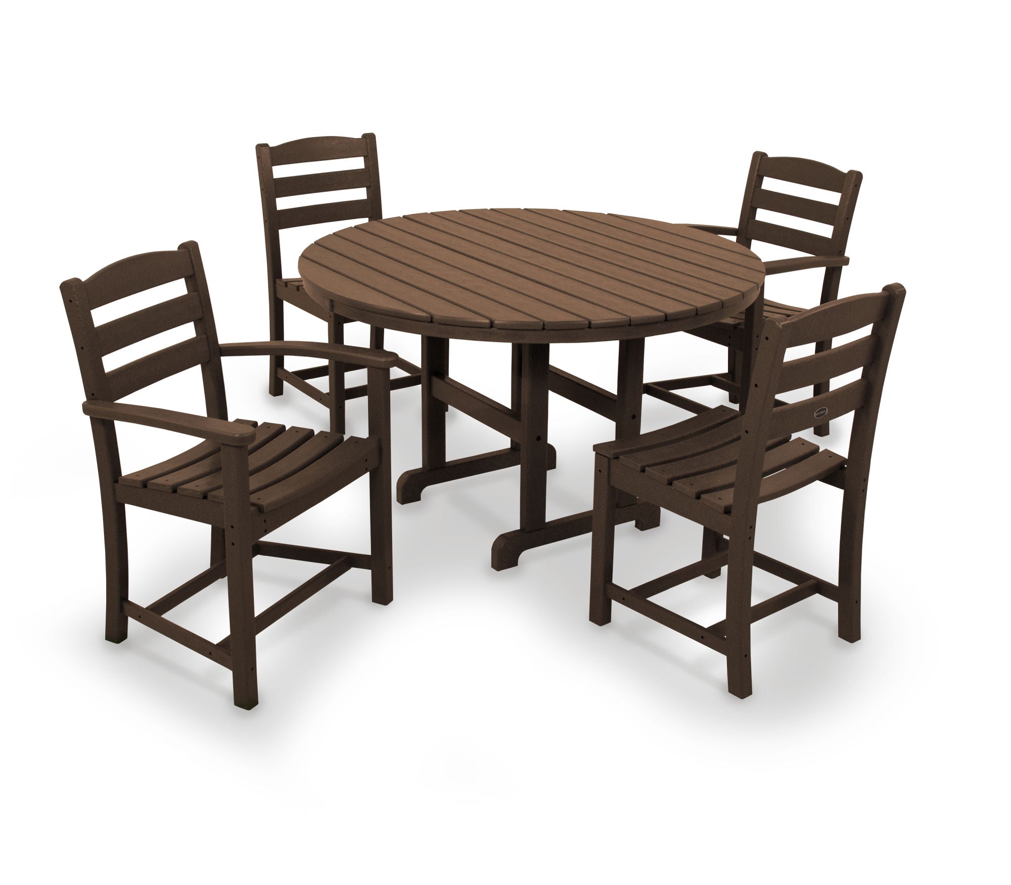 POLYWOOD La Casa Café 5-Piece Outdoor Dining Set - Patio Furniture for Backyard, Garden & Poolside - Weather-Resistant Wicker & Aluminum Frame