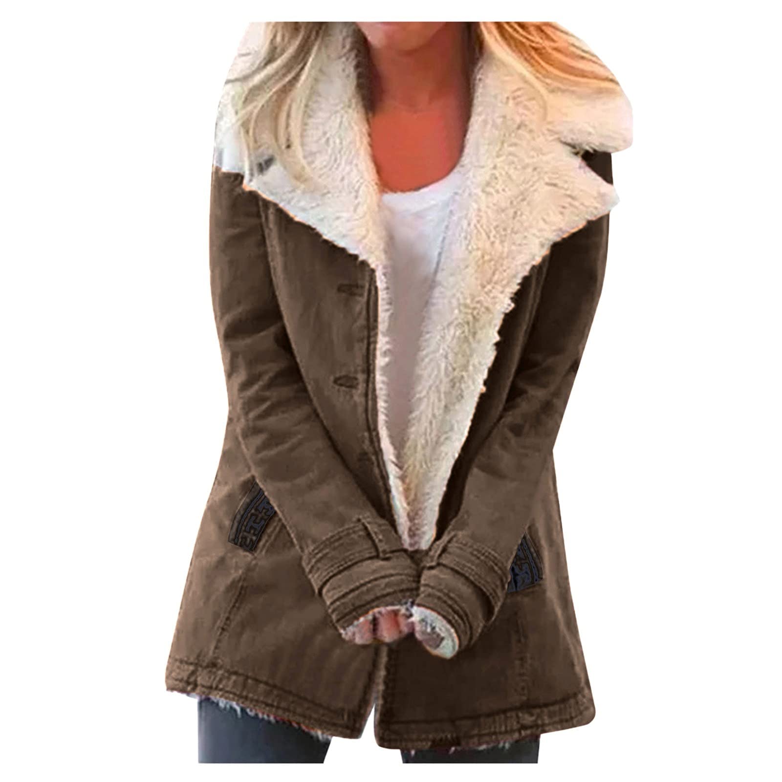 CHARMAP Women's Winter Coats - Plus Size Warm Lapel Jacket for Cold Weather | Winter Outerwear for Women | Perfect for Snow Days & Outdoor Activities
