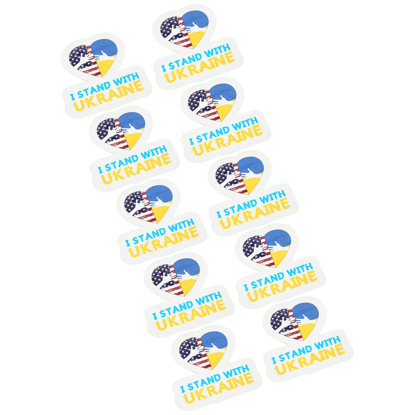 ENZZ Ukrainian Flag Stickers - 10pcs Durable Vinyl Decals (12x12cm) for Cars, Laptops, Windows | Patriotic Gift for Ukraine Supporters & Home Decor
