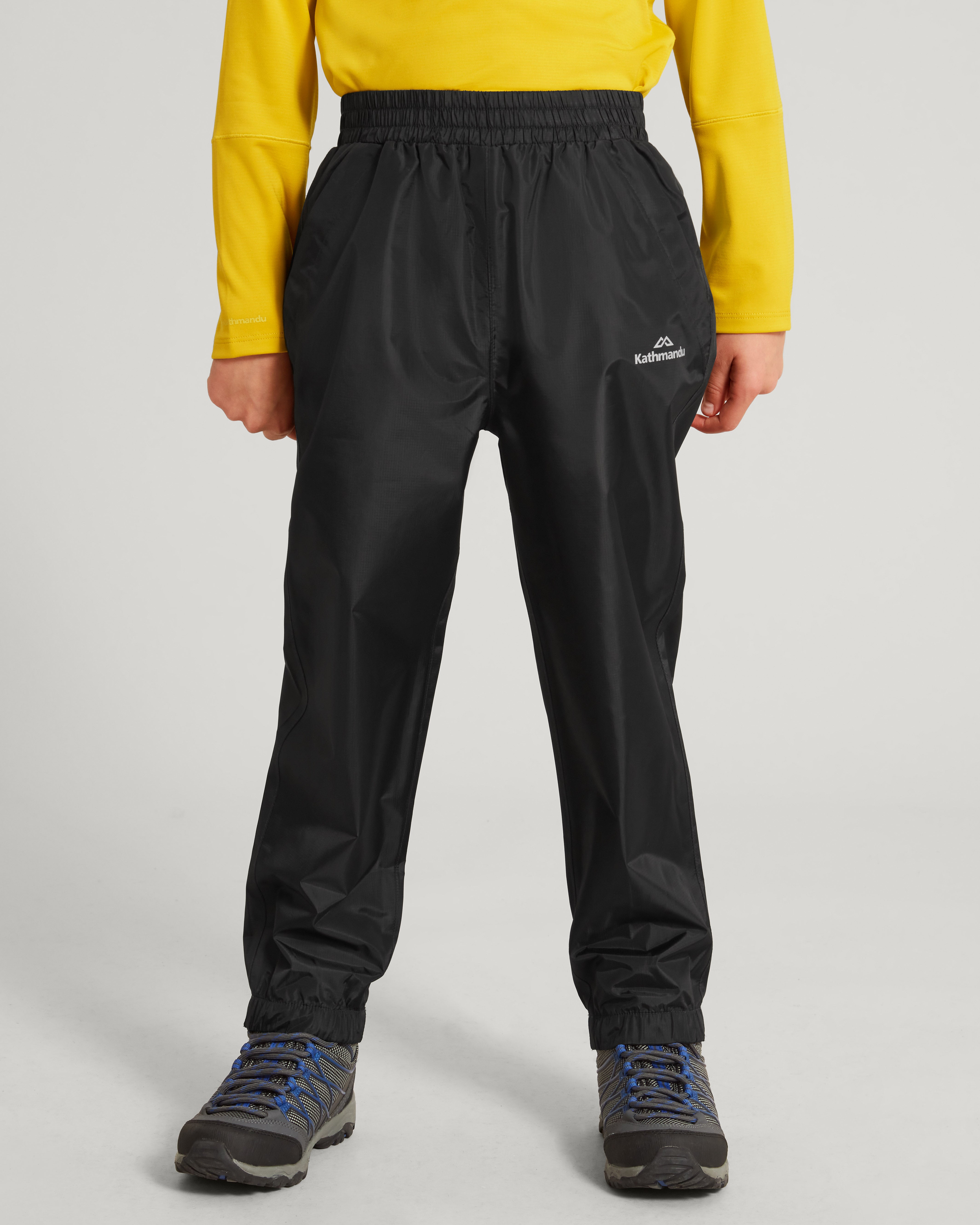 Waterproof 2-Layer Kids' Rain Pants - Black | Outdoor Play & Rainy Day Protection for Boys & Girls