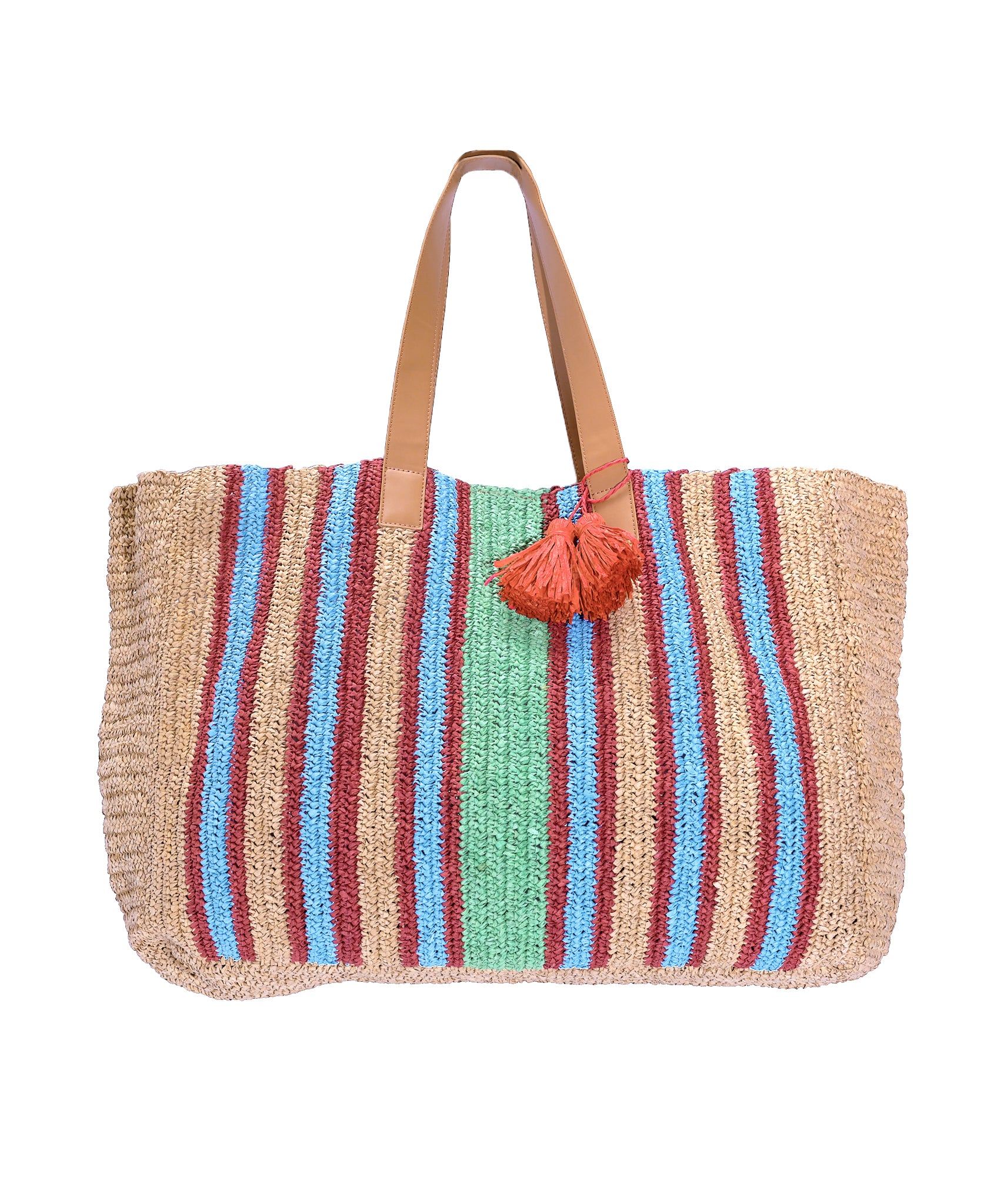 Adirondack Stripe Crochet Tote Bag - Stylish Handmade Beach Bag for Women, Perfect for Shopping, Travel & Summer Outings