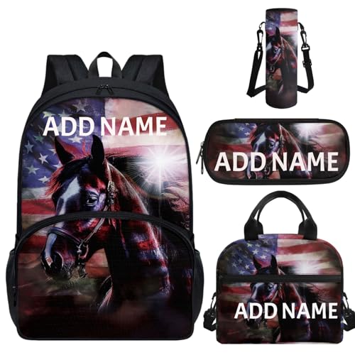 Horse American Flag Custom Name