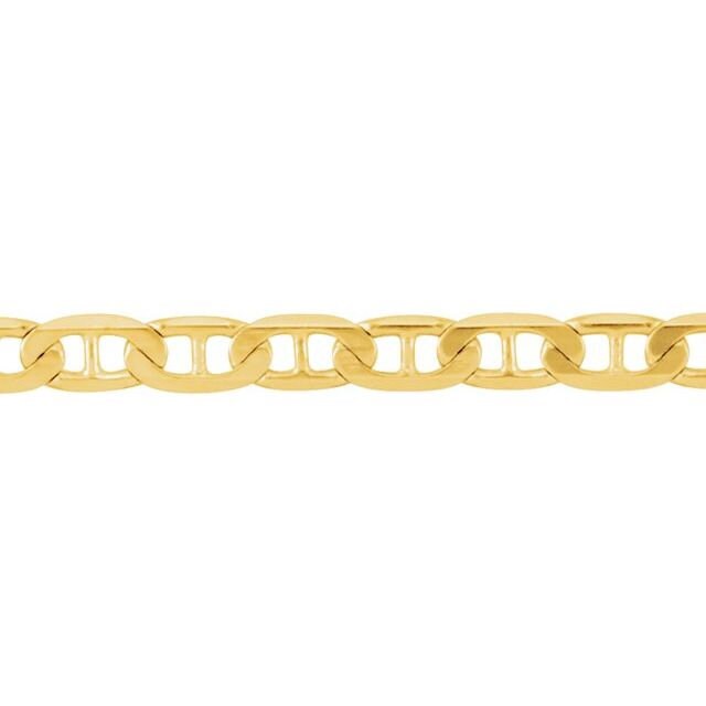 14K Solid Gold Medium Curbed Anchor Chain Necklace - 3.7mm Thick Rope Style for Men & Women - 16 18 20 24 Inch Lengths - Perfect for Layering, Everyday Wear & Gift Giving