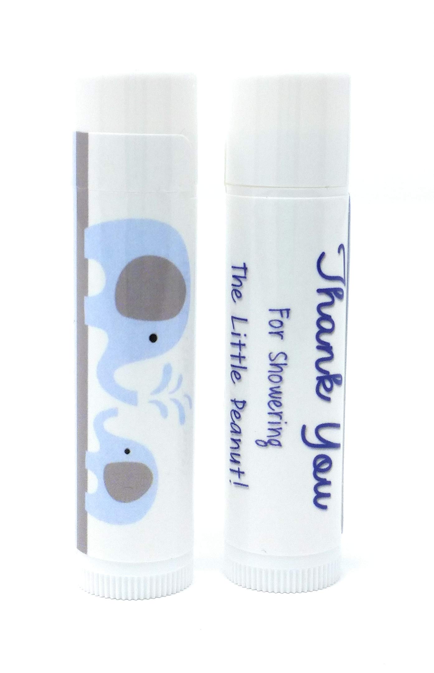 12 Pack Elephant-Themed Baby Shower Lip Balms - Blue Elephant Baby Shower Party Favors for Boys - Perfect for Gender Reveals & Newborn Celebrations