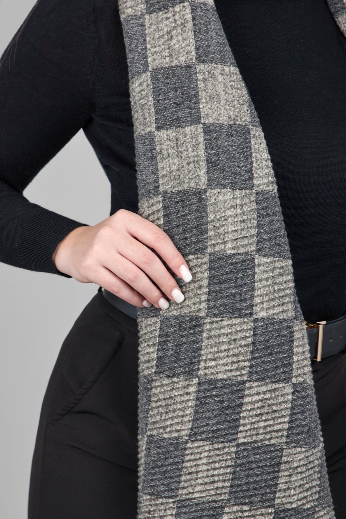 Crinkled Checkered Scarf - Soft Plaid Fashion Scarf for Women & Men - Perfect for Fall, Winter & Holiday Outfits