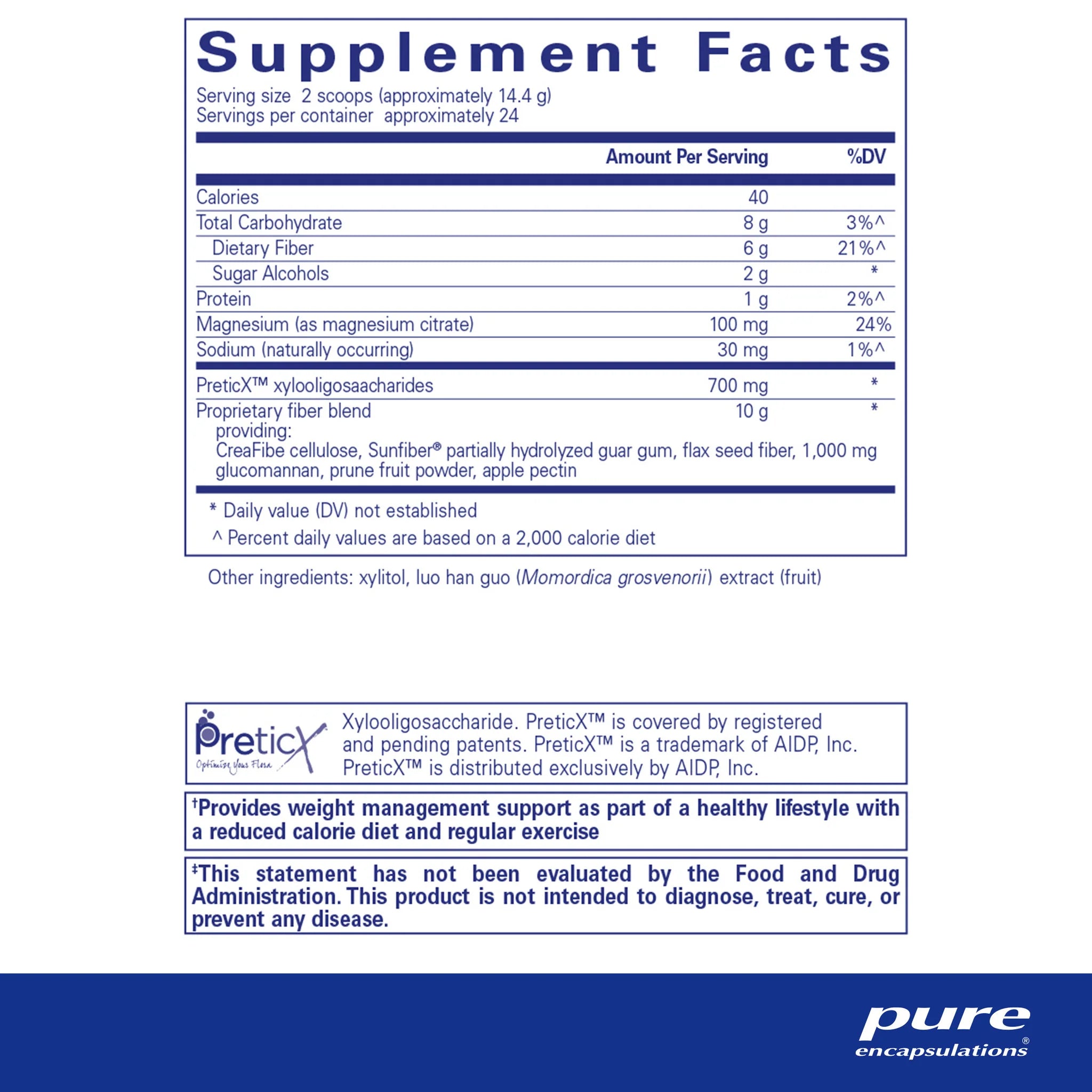 Purelean® Fiber Powder - Premium Soluble Fiber Supplement for Digestive Health | Supports Weight Management & Gut Health | Ideal for Smoothies, Baking & Daily Wellness Routine