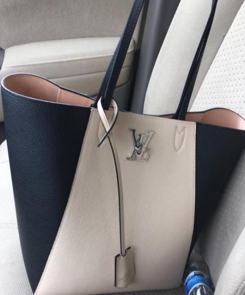 LV Lockme Cabas Handbag in Vanilla Noir | Luxury Tote Bag for Women | Perfect for Work, Travel & Everyday Use