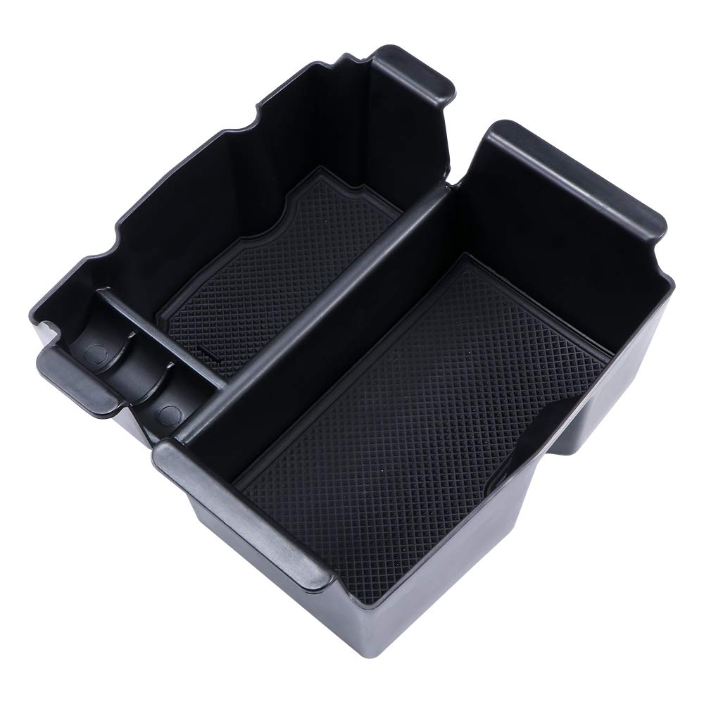 ALLOMN Center Console Organizer Tray for 2018-2019 Jeep Wrangler JL/JLU - ABS Storage Box Holder with Secondary Compartment | Perfect for Car Accessories Organization & Road Trips