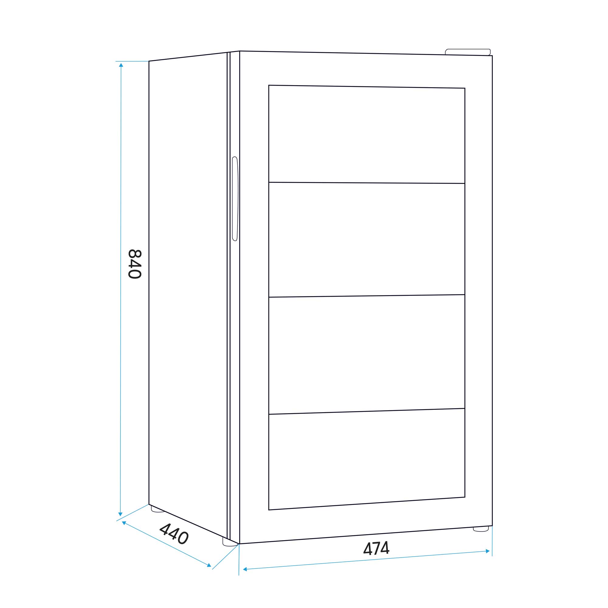 Baridi 85L Under Counter Beverage Refrigerator - Energy Efficient Beer & Wine Cooler with LED Light, Black (DH13) - Perfect for Home Bars, Restaurants, and Entertaining Spaces