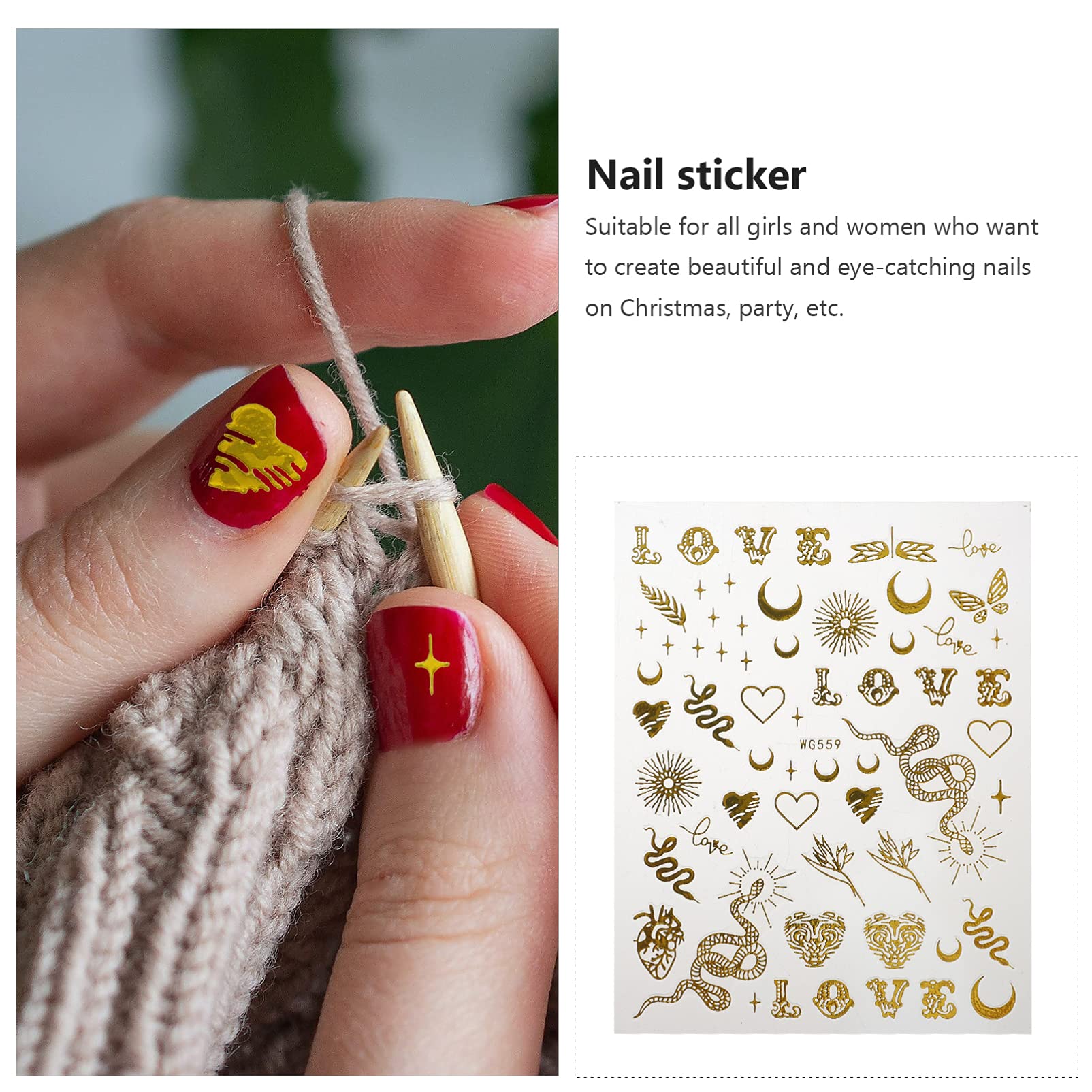 EXCEART 8 Sheets Dragon Snake Nail Art Stickers - Chinese Style Self-Adhesive Nail Decals for DIY Manicure, Nail Tips & Stencil Designs | Perfect for Home Nail Decoration, Parties & Special Occasions