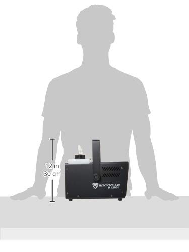 Rockville R1200L Professional Fog & Smoke Machine with LED Lights & Strobe, 7-Channel DMX Control & 2 Remotes - Perfect for Halloween Parties, Stage Shows, and Nightclub Events (Black)