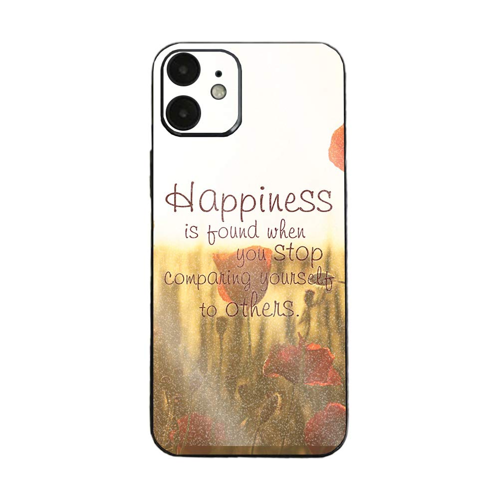 MightySkins Glossy Glitter Skin Cover for Apple iPhone 12 - Be Happy Design | Scratch-Resistant Protective Case with Durable High-Gloss Finish | Easy to Apply & Remove, Customizable Style | Made in USA | Perfect for Everyday Use, Parties & Gift Giving