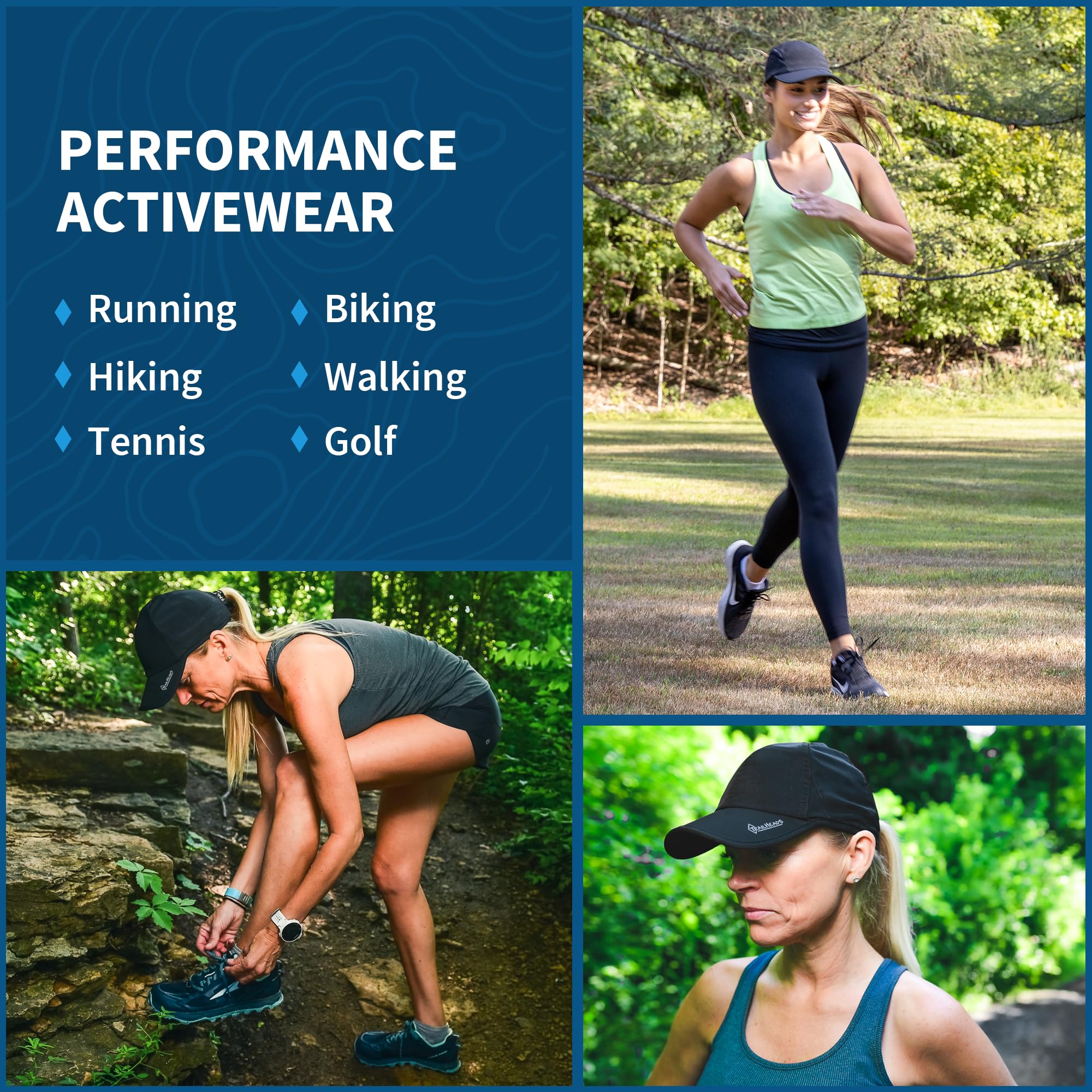 TrailHeads Women's UV Protection Running Hats with 50+ UPF - Breathable Summer Baseball Cap for Tennis, Golf, Gym & Workout - Perfect for Outdoor Sports, Hiking & Daily Sun Protection