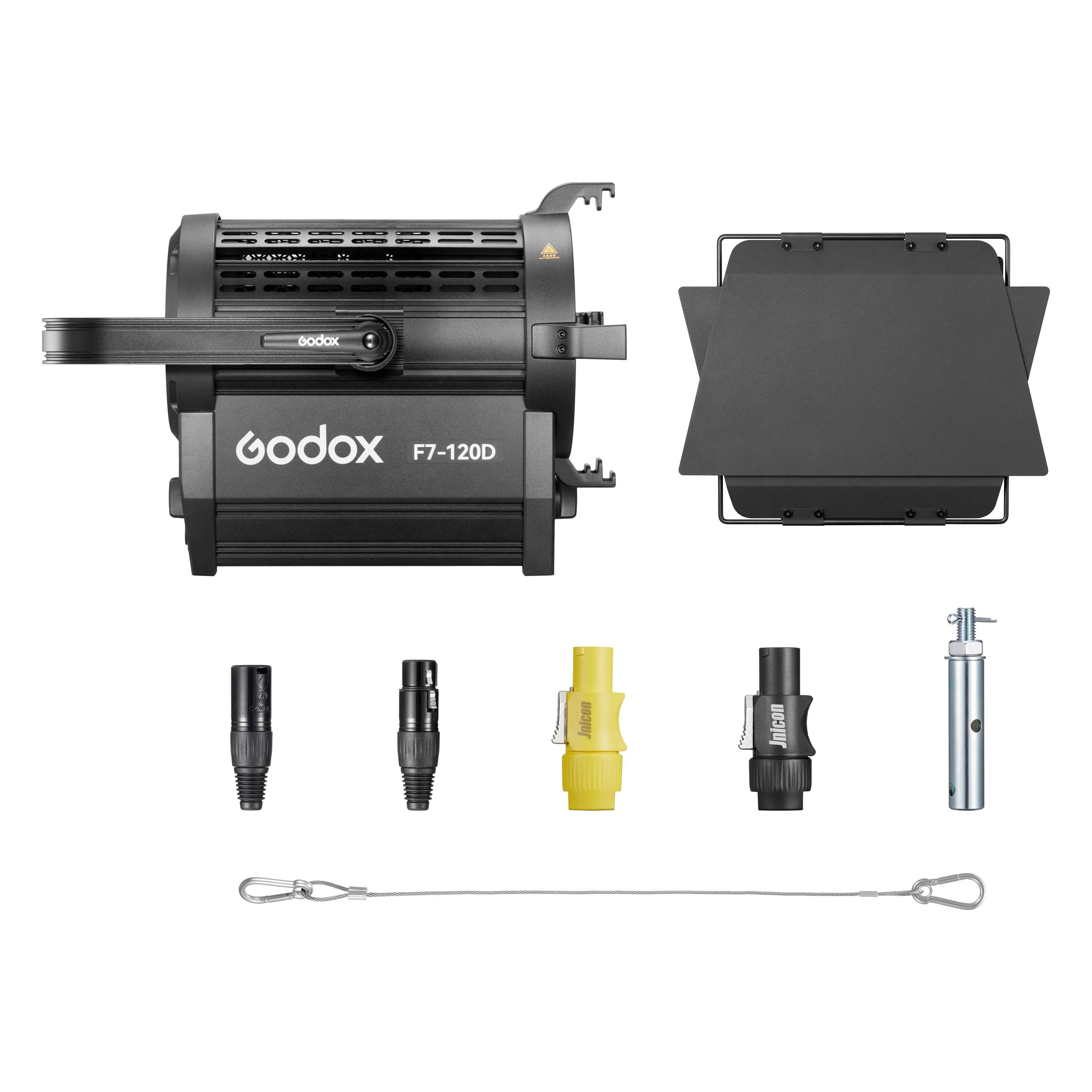F7 120D Daylight Balanced Broadcast LED Fresnel Light Kit with K1 Mount - Professional Studio Lighting for Film & Video Production - Perfect for Overhead, Interview, and Live Streaming Setups