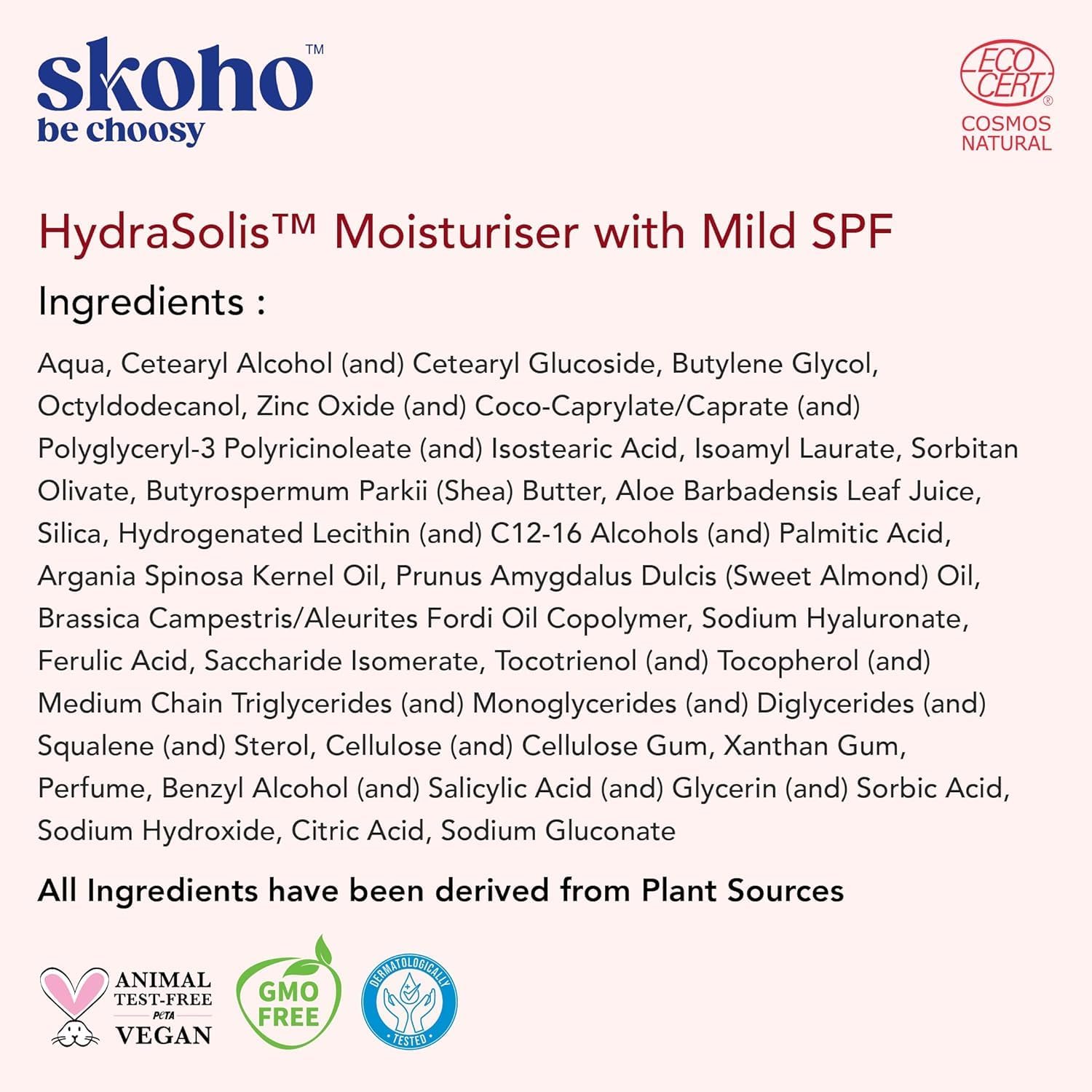 Hydrating Face Moisturizer with Hyaluronic Acid - Deep Moisture & Skin Barrier Repair for Oily & Normal Skin | COSMOS Certified Natural SPF Moisturizer for Men & Women (50ml) | Perfect for Daily Skincare Routine & Sun Protection