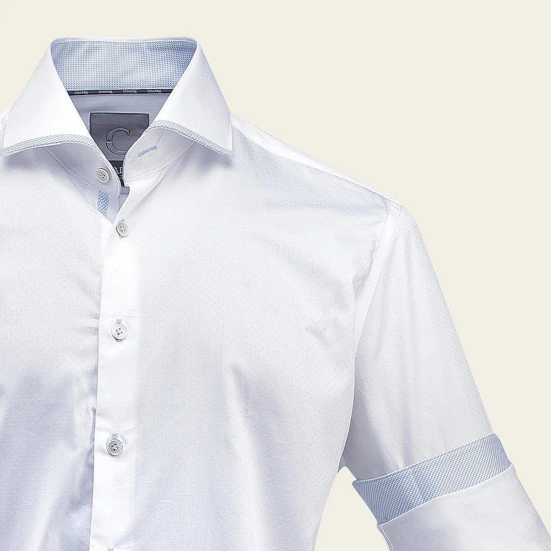 Cuadra Signature Men's White Fashion Soft Cotton Abstract Print Shirt - Casual Wear, Office Outfit & Stylish Everyday Top