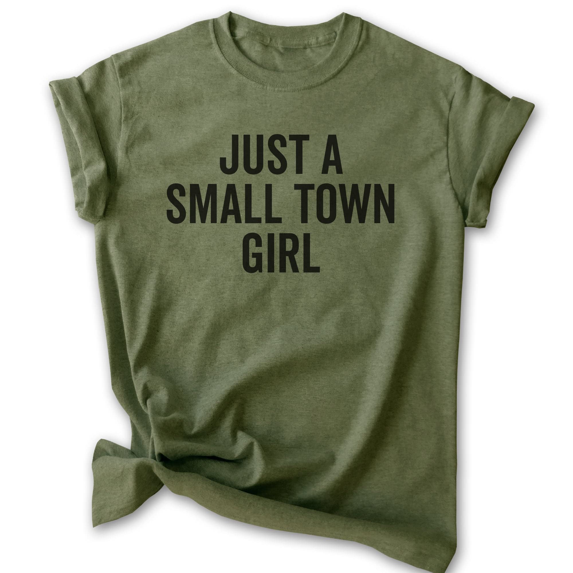 EVERTREE CLOTHING Just A Small Town Girl T-Shirt - Unisex Casual Tee for Women & Men - Vintage Rural Midwest Style Shirt - Perfect for Country Living, Farm Life & Small Town Pride