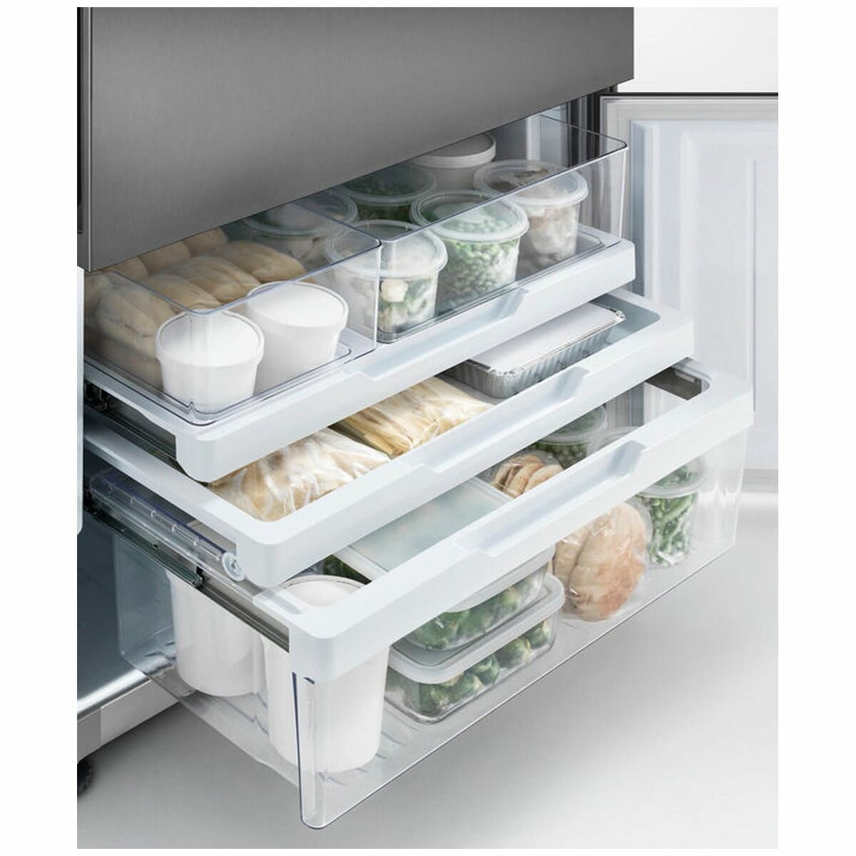 Fisher & Paykel Series 5 494L Bottom Mount Refrigerator - Black Stainless Steel, Right Hinge (RF522BRPB6) | Energy Efficient, Spacious Design for Modern Kitchens