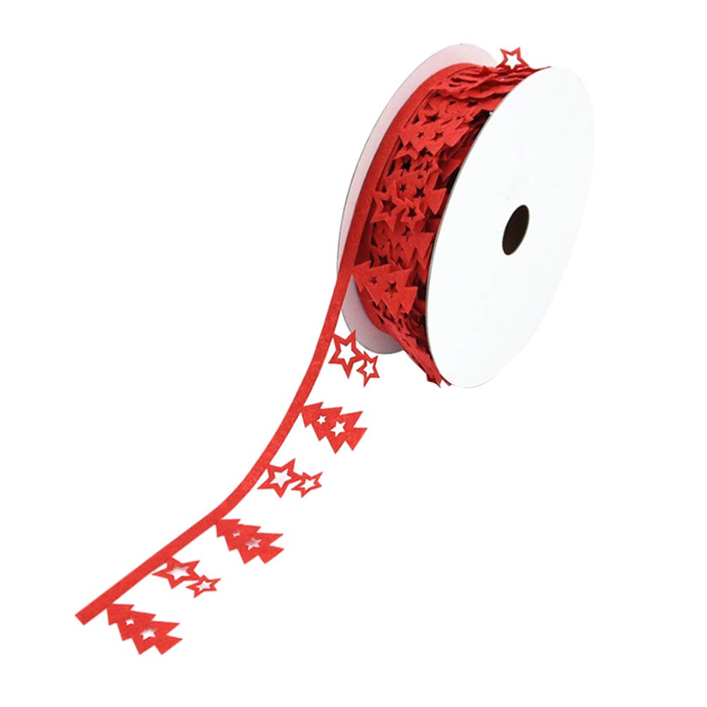 Amosfun Christmas Tree Ribbon - 10 Yards DIY Decorative Ribbon for Xmas Tree, Home & Store Decorations | Perfect for Wreaths, Gifts & Holiday Crafts
