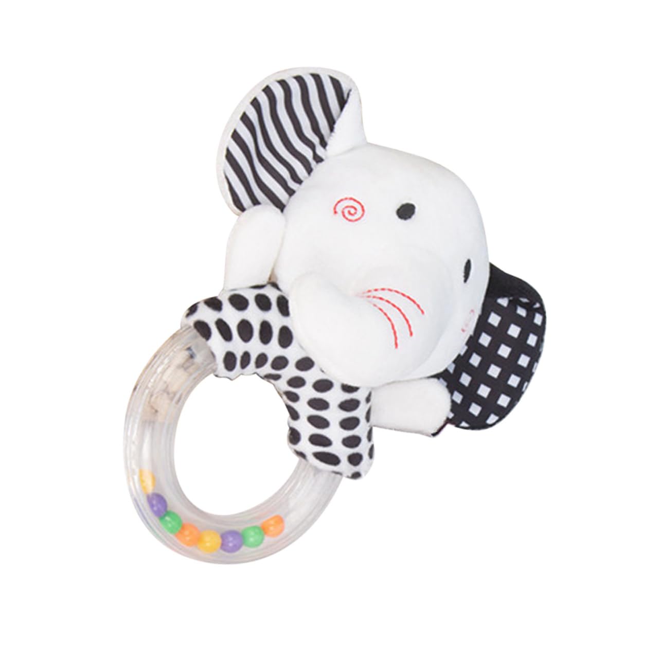 FAVOMOTO 4-Piece Baby Rattle Bell Calming Toy Set - Soft Stuffed Animal & Plastic Rattles for Infants 6-12 Months | Sensory Development & Soothing Playtime Gift