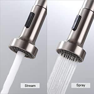 HOMELODY Pull Down Kitchen Faucet Replacement Head - 2 Function Sprayer Head with G1/2 Connection, Brushed Nickel Finish for Modern Kitchen Sinks | Perfect for Dishwashing, Food Prep & Sink Cleaning