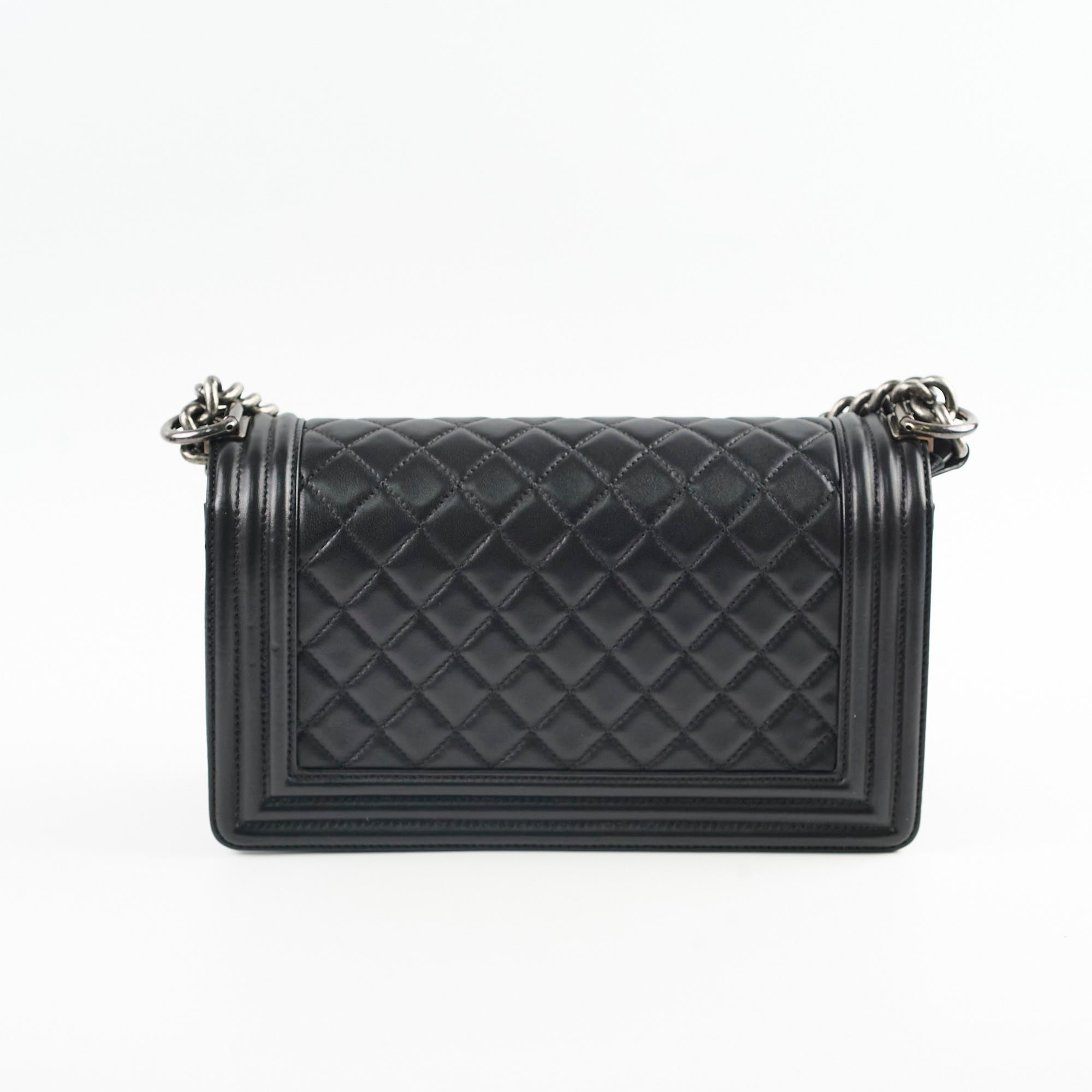 Chanel Old Medium Boy Bag in Black - Luxury Quilted Leather Crossbody Bag for Women | Perfect for Evening Events, Parties & Date Nights