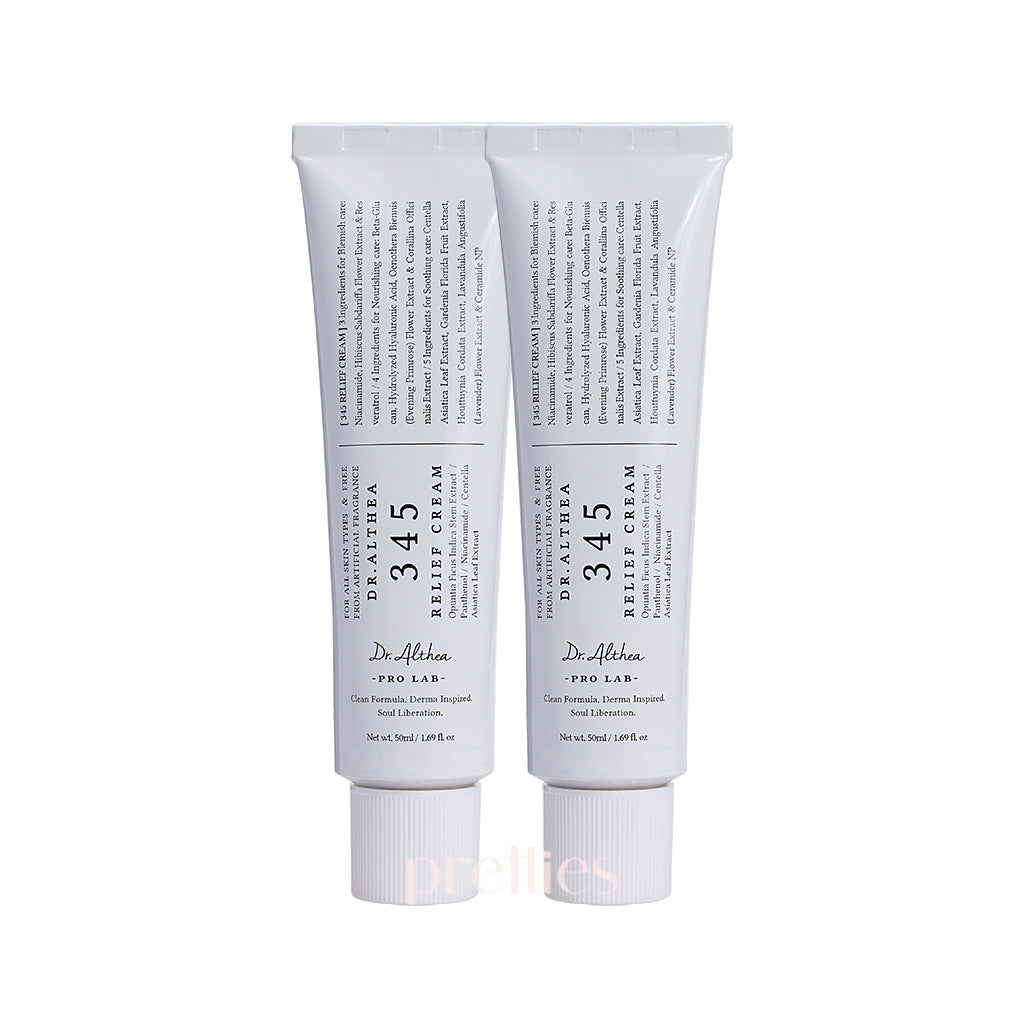 Dr.Althea 345 Relief Cream Double Pack - Soothing Moisturizer for Dry, Irritated Skin | Perfect for Eczema, Psoriasis & Dermatitis Care