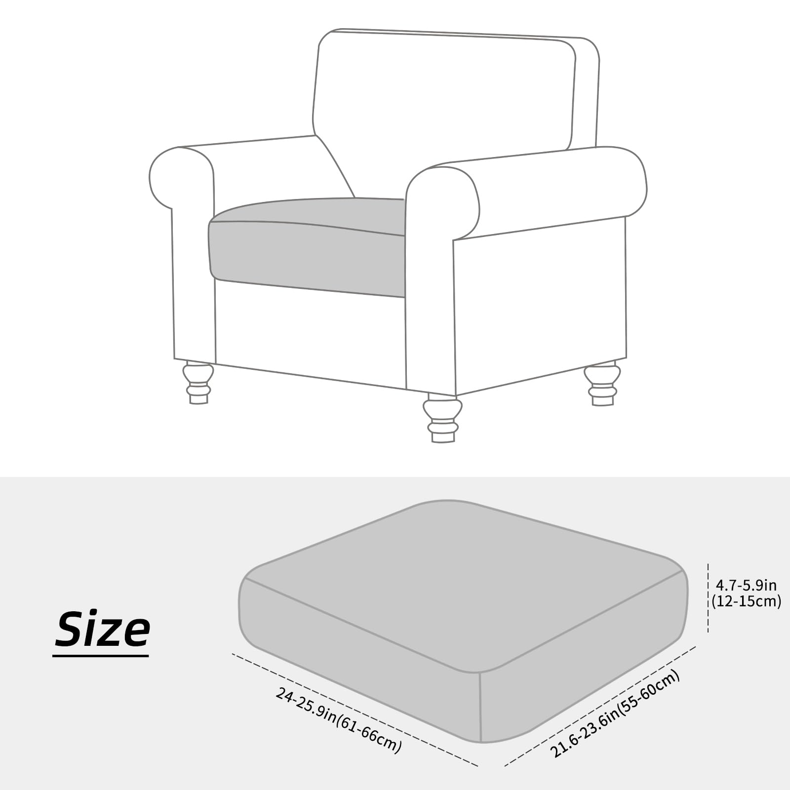 Waterproof Stretch Sofa Cushion Covers - Washable Furniture Protector Slipcovers for Armchair, Loveseat & Sofa (Beige, 1 Piece) | Spill-Proof & Pet-Friendly Home Decor for Living Room, Bedroom & Office