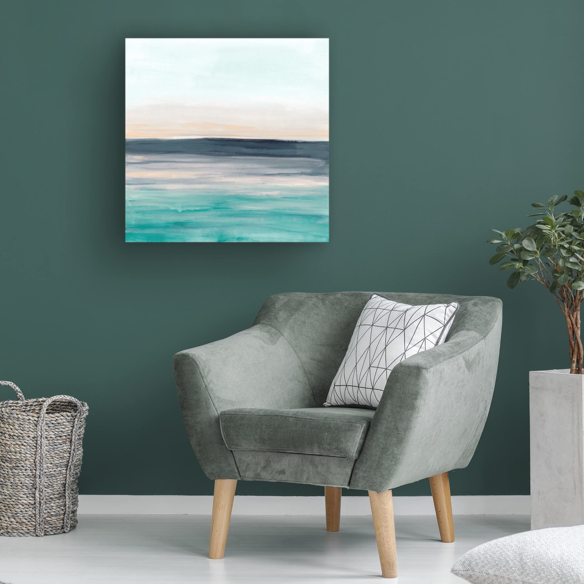 June Erica Vess 'Sea Rise II' Canvas Wall Art Print - Coastal Beach Decor for Living Room, Bedroom & Office