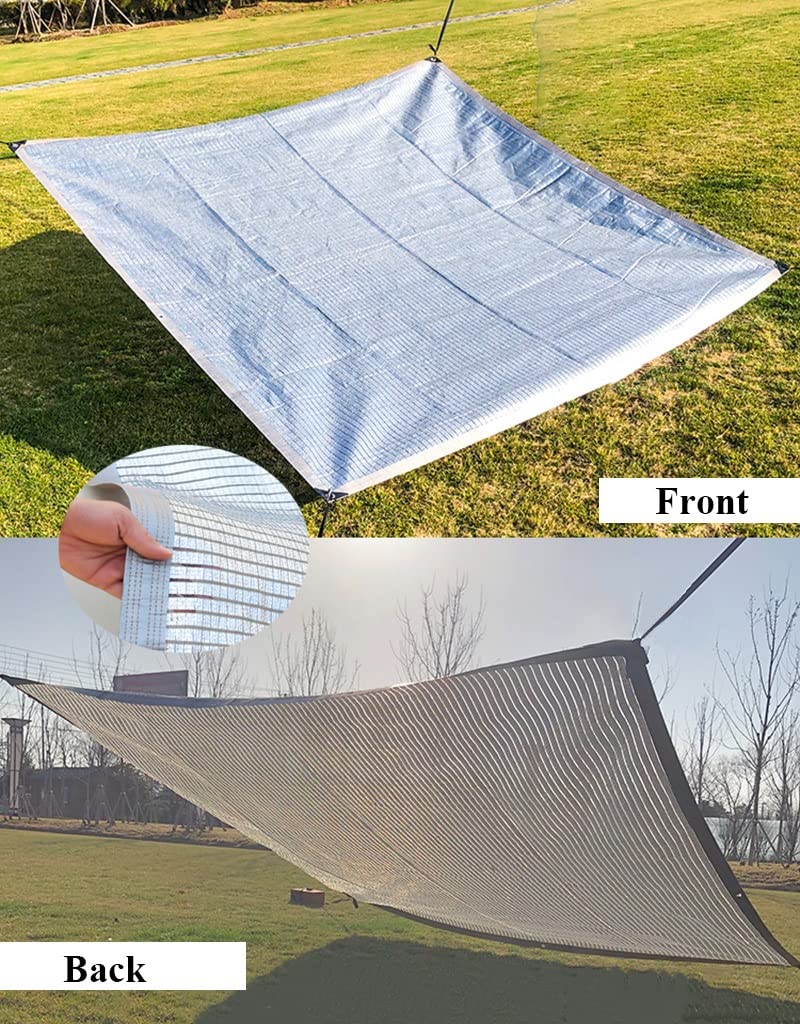 Premium Greenhouse Shading Net with Grommets - UV Resistant Sunblock Shade Cloth with Reinforced Edges - 2m x 10m Size for Roof, Balcony & Plant Protection - Ideal for Heat Insulation, Garden Shade & Outdoor Use