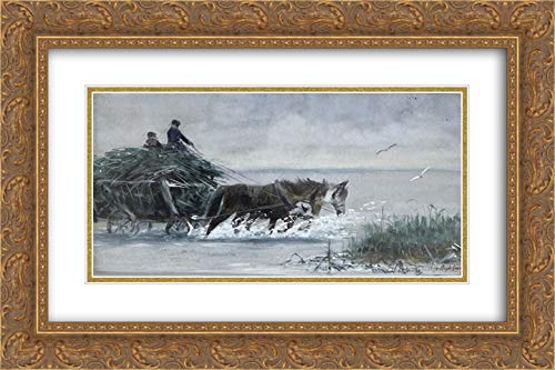 Richard Friese Reed Harvest 24x16 Gold Ornate Frame Double Matted Museum Art Print - Perfect for Living Room, Bedroom & Office Wall Decor