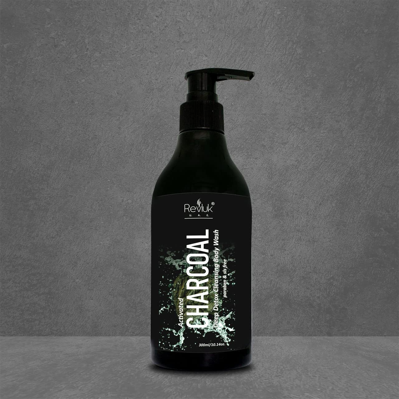 Revluk Charcoal Body Wash for Men & Women - Deep Cleansing, Exfoliating & Nourishing | Removes Dead Skin, Fights Acne & Anti-Aging | 300ml Shower Gel for Daily Detox & Skin Rejuvenation