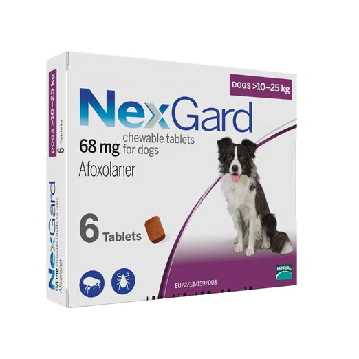 NexGard Afoxolaner Chewable Tablets for Dogs - Flea and Tick Prevention - Tasty Beef Flavor - Vet Recommended Oral Treatment for Small, Medium & Large Breeds - Perfect for Outdoor Adventures & Daily Protection