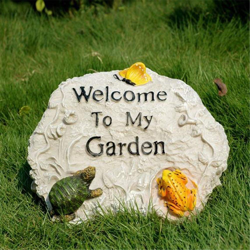 Handcrafted Resin Rockery Garden Welcome Statues - Outdoor Decor Sculptures for Home, Office, Yard & Villa - Perfect for Porch Greetings, Garden Pathways & Landscape Accents