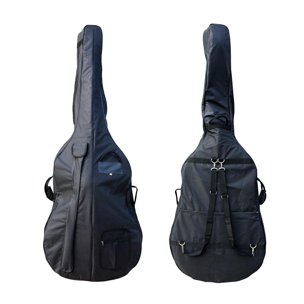 Heavy Duty 3/4 Upright Bass Gig Bag - Oxford Cloth Double Bass Case with Thick Padding for String Bass Protection (Style 2 - Extra Thick) - Perfect for Musicians, Travel & Outdoor Performances