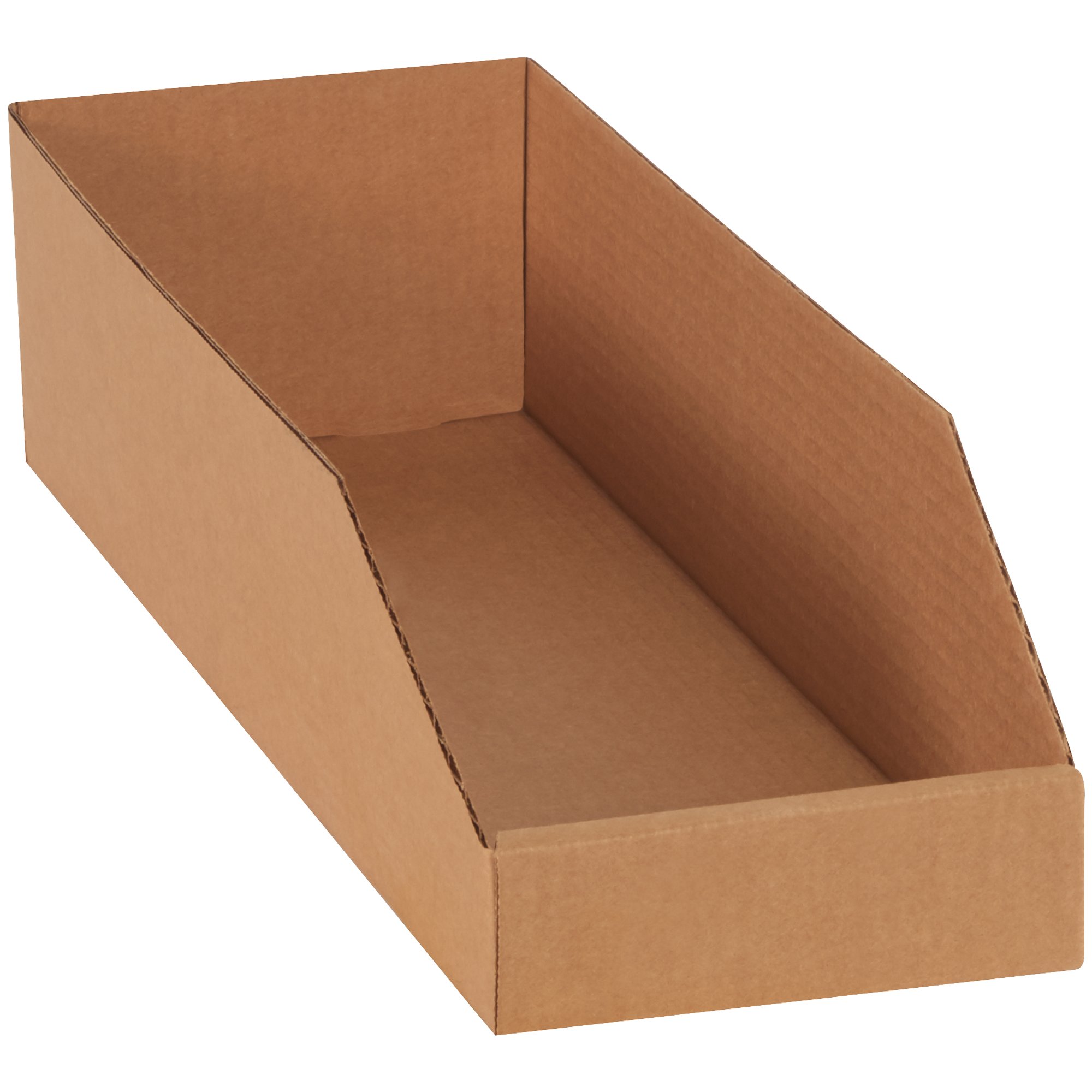 50 Pack Kraft Open Top Bin Boxes 6x18x4.5 Inches - Shipping, Storage & Moving Supplies for Home Office Warehouse Organization