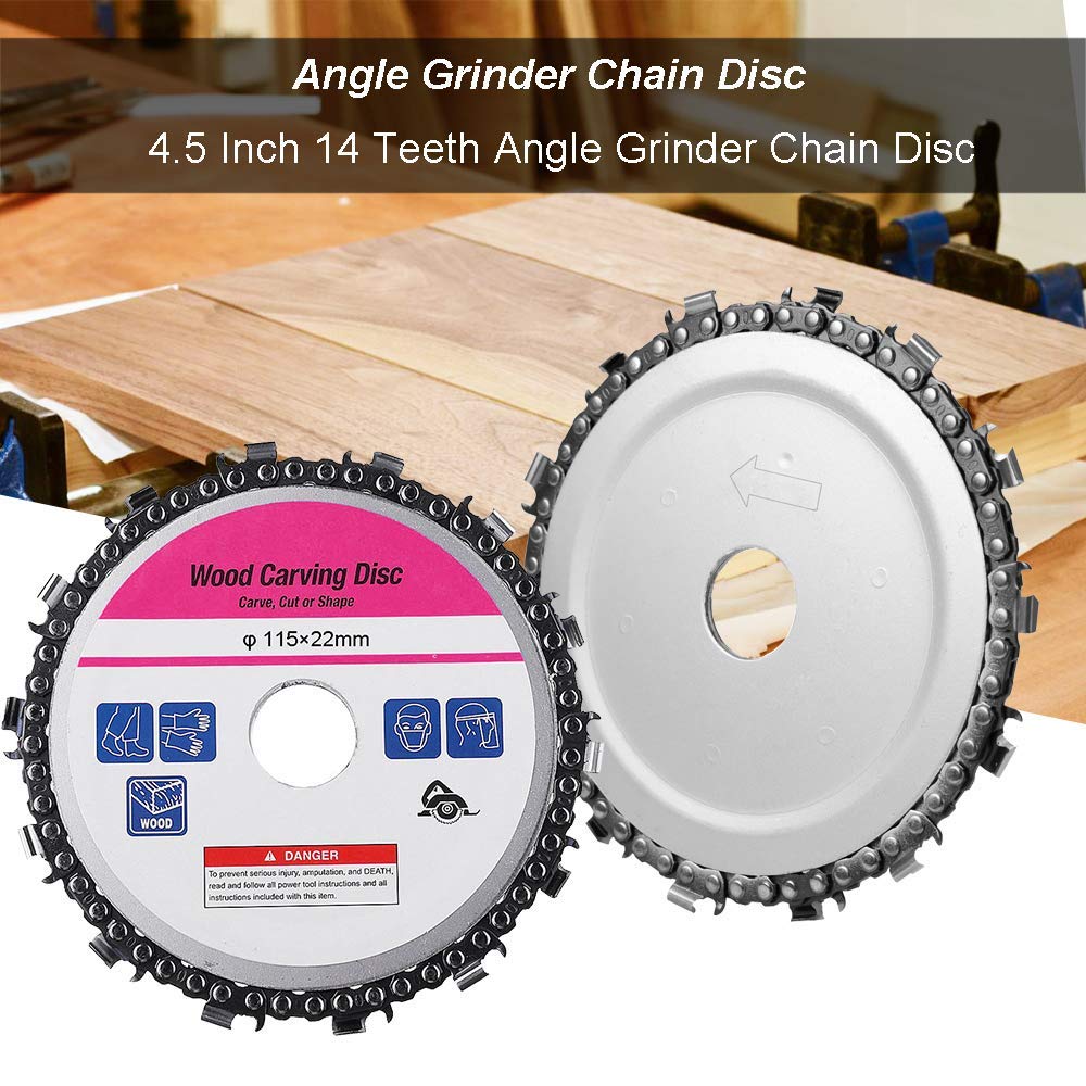 4.5-Inch 13-Tooth Woodworking Chain Saw Blade for Angle Grinder - 7/8-Inch Center Hole, Fits 115mm Grinders - Perfect for Wood Carving, DIY Projects & Home Renovations
