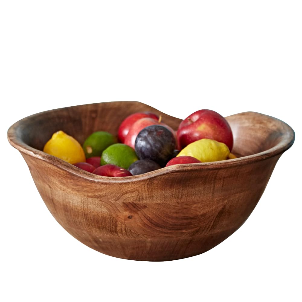 Natural Wooden Fruit Bowl - 14