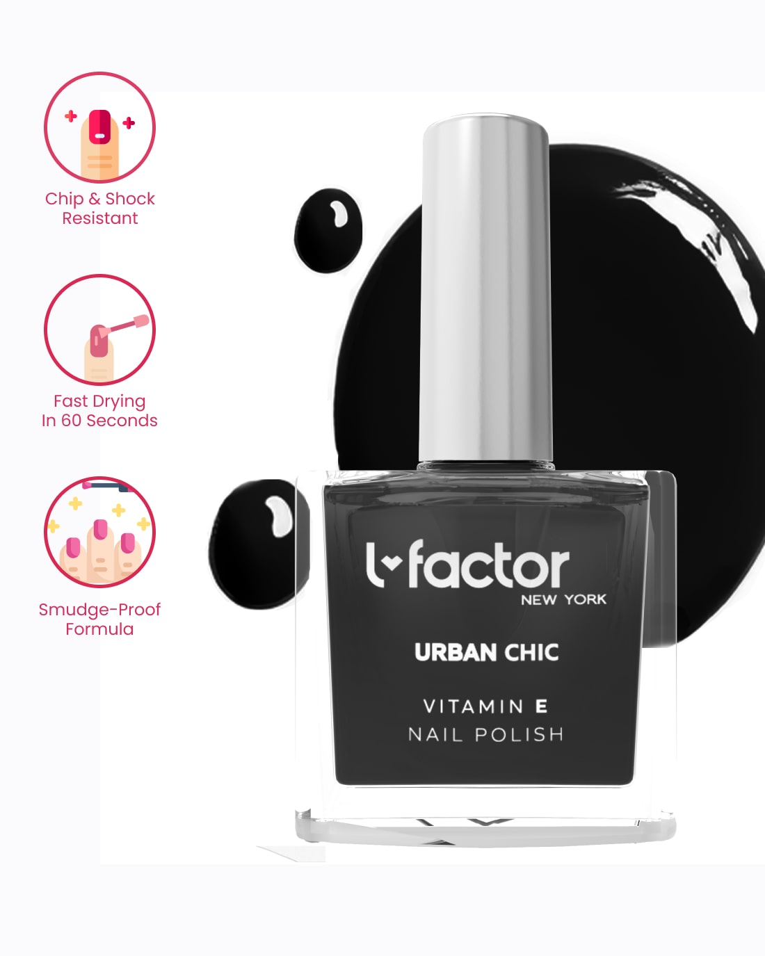Urban Chic Nail Polish - Long Lasting Vegan Nail Lacquer Set (12 Colors) for Women - Perfect for Parties, Weddings & Everyday Wear